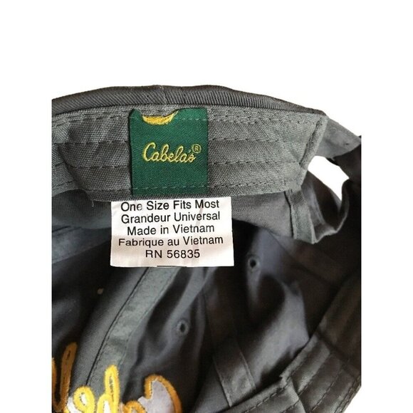 Cabelas Club Adjustable Baseball Cap Gray & Yellow Embroidered Logo One Size Fit - Picture 5 of 5
